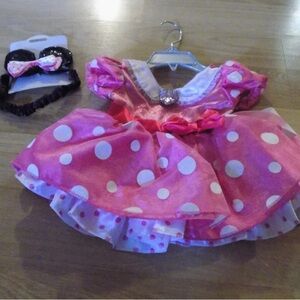 Size 6-12 Months Disney Store Minnie Mouse Costume Dress & Ears Headband Pink
